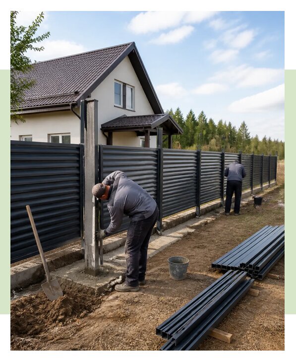 Строительство заборов под ключ с установкой в Реутове